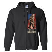 Bigfoot for President Election Vote Sasquatch USA Flag 2024 Full Zip Hoodie