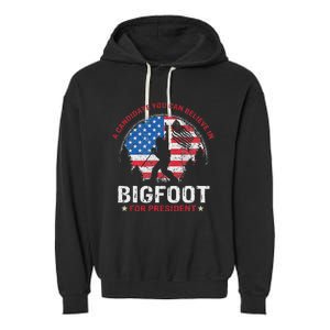 Bigfoot For President Election 2024 Funny Vote Sasquatch Usa Garment-Dyed Fleece Hoodie