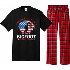 Bigfoot For President Election 2024 Funny Vote Sasquatch Usa Pajama Set