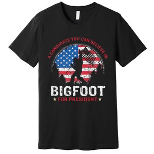 Bigfoot For President Election 2024 Funny Vote Sasquatch Usa Premium T-Shirt