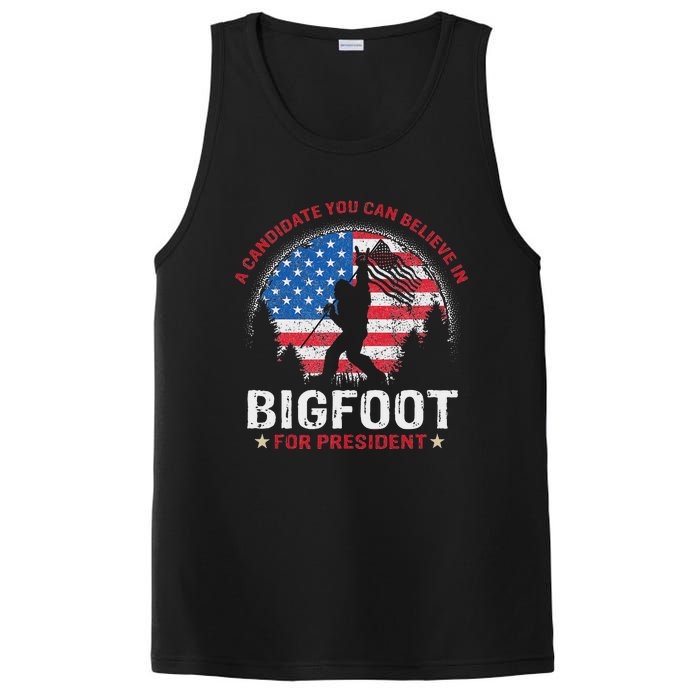 Bigfoot For President Election 2024 Funny Vote Sasquatch Usa PosiCharge Competitor Tank