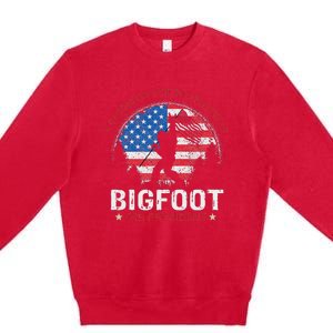 Bigfoot For President Election 2024 Funny Vote Sasquatch Usa Premium Crewneck Sweatshirt