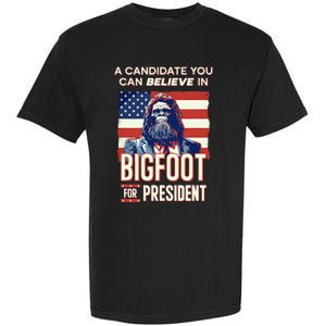 Bigfoot For President Believe Vote Elect Sasquatch Candidate Garment-Dyed Heavyweight T-Shirt