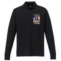 Bigfoot For President Believe Vote Elect Sasquatch Candidate Performance Long Sleeve Polo