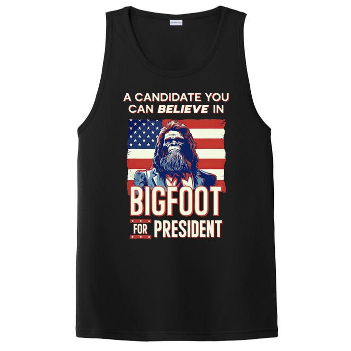 Bigfoot For President Believe Vote Elect Sasquatch Candidate PosiCharge Competitor Tank