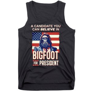 Bigfoot For President Believe Vote Elect Sasquatch Candidate Tank Top