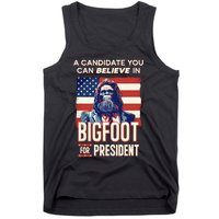 Bigfoot For President Believe Vote Elect Sasquatch Candidate Tank Top