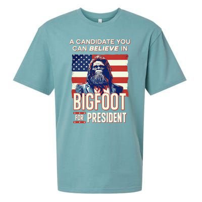 Bigfoot For President Believe Vote Elect Sasquatch Candidate Sueded Cloud Jersey T-Shirt