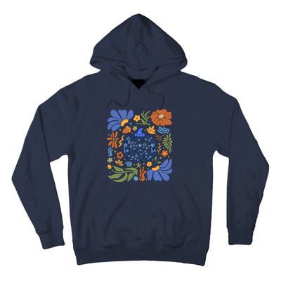 Blue Floral Pumpkin Thanksgiving Autumn Fall Season Halloween Tall Hoodie