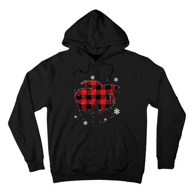 Betta Fish Plaid Christmas Hoodie