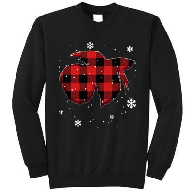 Betta Fish Plaid Christmas Sweatshirt