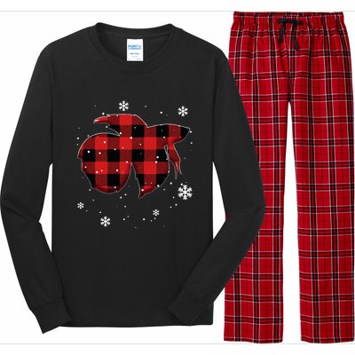 Betta Fish Plaid Christmas Long Sleeve Pajama Set