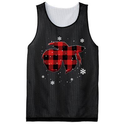 Betta Fish Plaid Christmas Mesh Reversible Basketball Jersey Tank