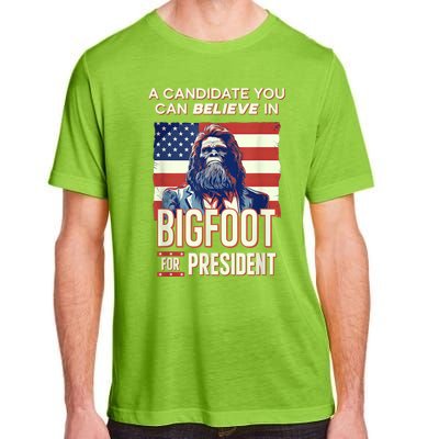 Bigfoot For President Believe Vote Elect Sasquatch Candidate Adult ChromaSoft Performance T-Shirt