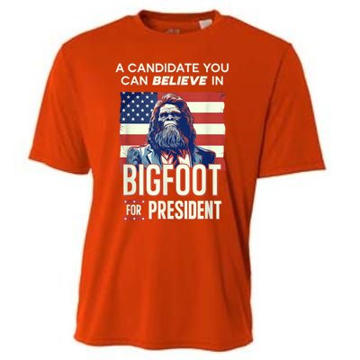 Bigfoot For President Believe Vote Elect Sasquatch Candidate Cooling Performance Crew T-Shirt