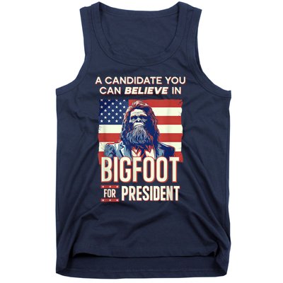 Bigfoot For President Believe Vote Elect Sasquatch Candidate Tank Top