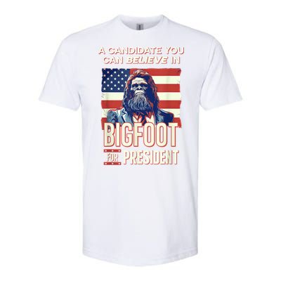 Bigfoot For President Believe Vote Elect Sasquatch Candidate Softstyle CVC T-Shirt