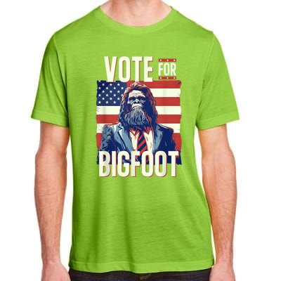 Bigfoot For President Election Vote Sasquatch Usa Flag 2024 Adult ChromaSoft Performance T-Shirt