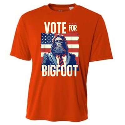 Bigfoot For President Election Vote Sasquatch Usa Flag 2024 Cooling Performance Crew T-Shirt