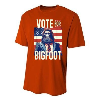 Bigfoot For President Election Vote Sasquatch Usa Flag 2024 Performance Sprint T-Shirt