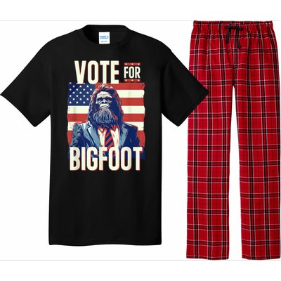 Bigfoot For President Election Vote Sasquatch Usa Flag 2024 Pajama Set