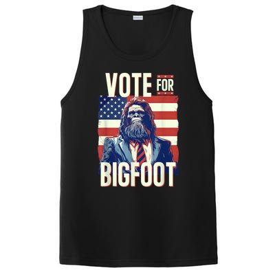 Bigfoot For President Election Vote Sasquatch Usa Flag 2024 PosiCharge Competitor Tank