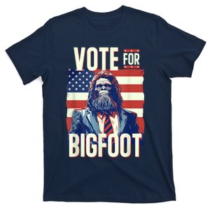 Bigfoot For President Election Vote Sasquatch Usa Flag 2024 T-Shirt