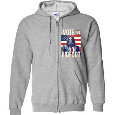 Bigfoot For President Election Vote Sasquatch Usa Flag 2024 Full Zip Hoodie