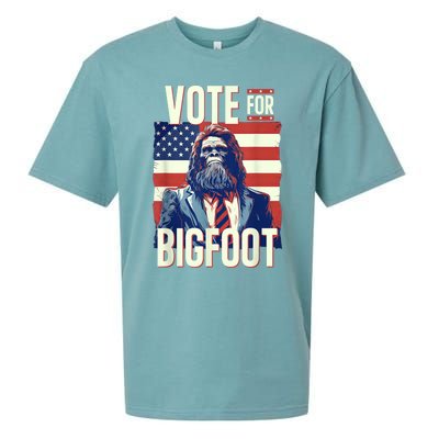 Bigfoot For President Election Vote Sasquatch Usa Flag 2024 Sueded Cloud Jersey T-Shirt