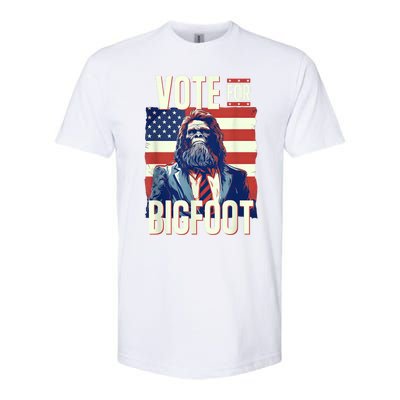 Bigfoot For President Election Vote Sasquatch Usa Flag 2024 Softstyle CVC T-Shirt