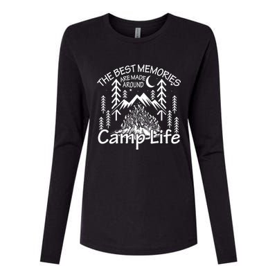 Bonfires Fire Pit Camping Best Memories Made Around Campfire Funny Gift Womens Cotton Relaxed Long Sleeve T-Shirt