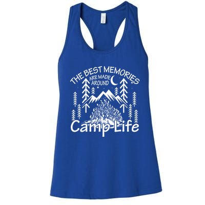 Bonfires Fire Pit Camping Best Memories Made Around Campfire Funny Gift Women's Racerback Tank