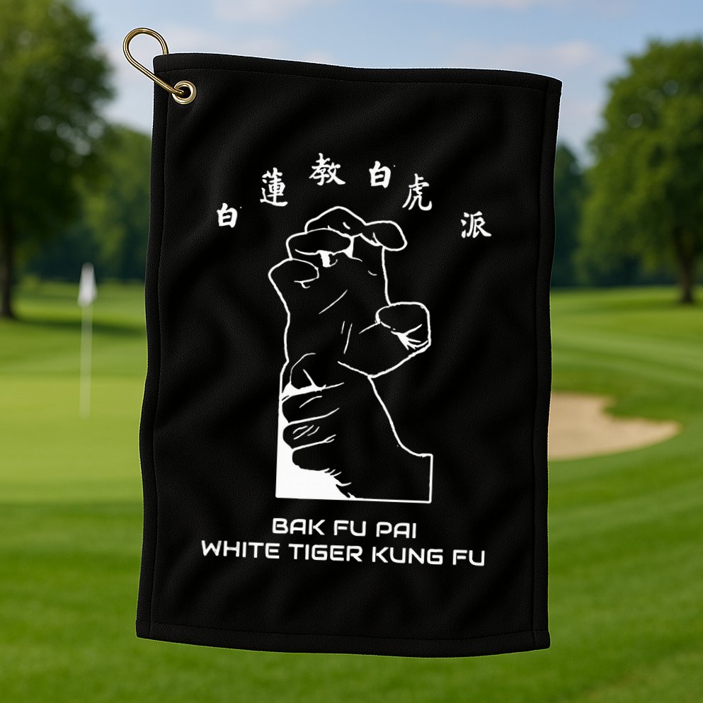 Bak Fu Pai the White Tiger Kung Fu  Golf Towel