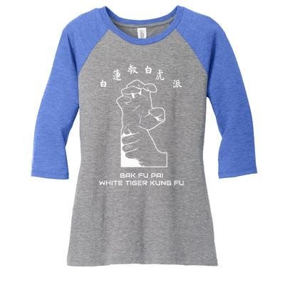 Bak Fu Pai the White Tiger Kung Fu  Women's Tri-Blend 3/4-Sleeve Raglan Shirt