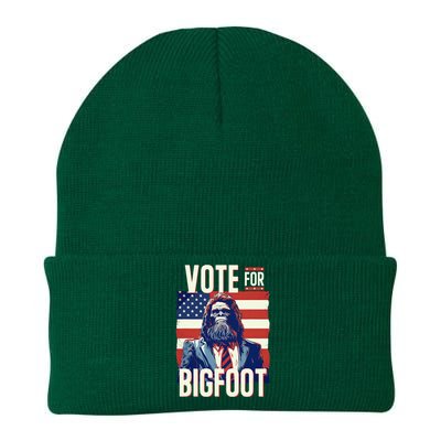 Bigfoot For President Election Vote Sasquatch Usa Flag 2024 Knit Cap Winter Beanie