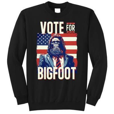 Bigfoot For President Election Vote Sasquatch Usa Flag 2024 Sweatshirt