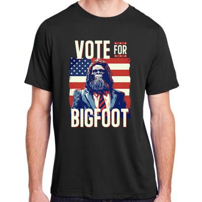 Bigfoot For President Election Vote Sasquatch Usa Flag 2024 Adult ChromaSoft Performance T-Shirt