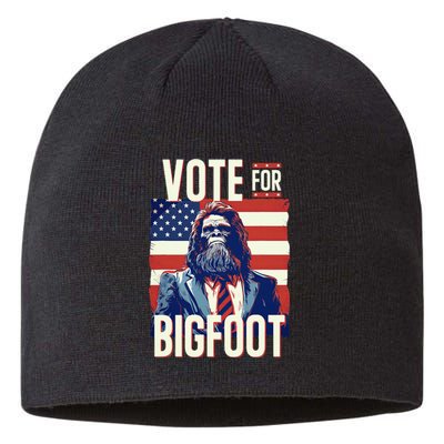 Bigfoot For President Election Vote Sasquatch Usa Flag 2024 Sustainable Beanie