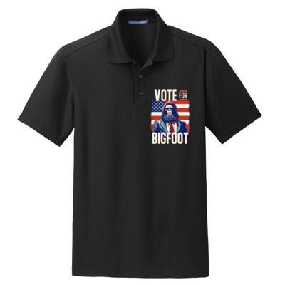 Bigfoot For President Election Vote Sasquatch Usa Flag 2024 Dry Zone Grid Polo