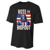 Bigfoot For President Election Vote Sasquatch Usa Flag 2024 Performance Sprint T-Shirt