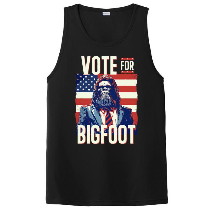 Bigfoot For President Election Vote Sasquatch Usa Flag 2024 PosiCharge Competitor Tank