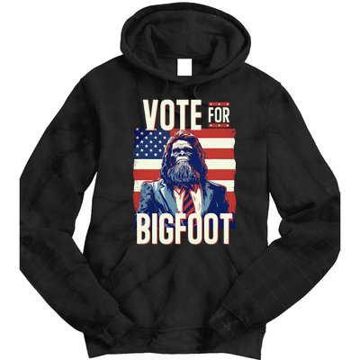 Bigfoot For President Election Vote Sasquatch Usa Flag 2024 Tie Dye Hoodie