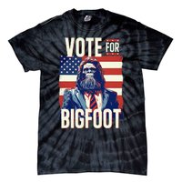 Bigfoot For President Election Vote Sasquatch Usa Flag 2024 Tie-Dye T-Shirt