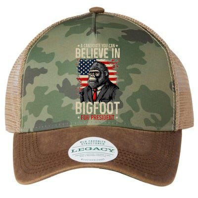 Bigfoot For President Election 2024 Funny Vote Sasquatch Usa Legacy Tie Dye Trucker Hat