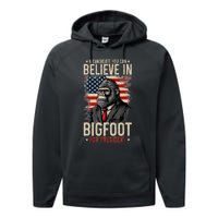 Bigfoot For President Election 2024 Funny Vote Sasquatch Usa Performance Fleece Hoodie