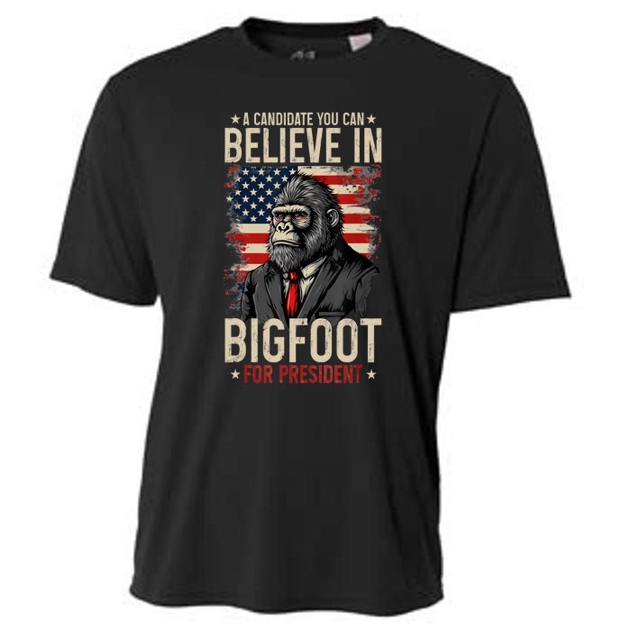 Bigfoot For President Election 2024 Funny Vote Sasquatch Usa Cooling Performance Crew T-Shirt