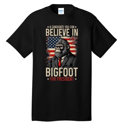 Bigfoot For President Election 2024 Funny Vote Sasquatch Usa Tall T-Shirt