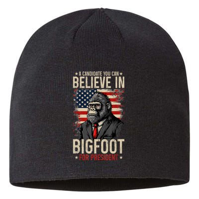 Bigfoot For President Election 2024 Funny Vote Sasquatch Usa Sustainable Beanie