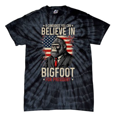 Bigfoot For President Election 2024 Funny Vote Sasquatch Usa Tie-Dye T-Shirt