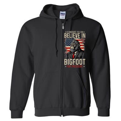 Bigfoot For President Election 2024 Funny Vote Sasquatch Usa Full Zip Hoodie